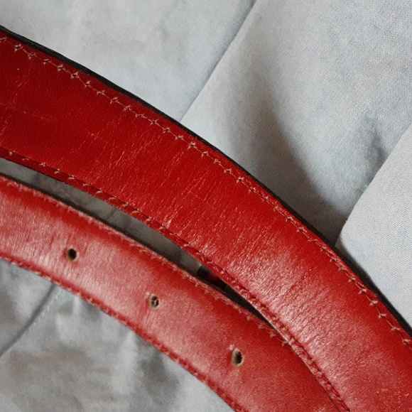 Authentic Chanel Red Crocodile 24k Buckle Size 80/32 Made In Italy - Picture 8 of 10